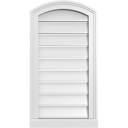 Ekena Millwork Arch Top Surface Mount PVC Gable Vent w/ 2"W x 2"P Brickmould Sill Frame, 16"W x 28"H GVPAR16X2803SN